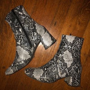 Snakeskin ankle boots